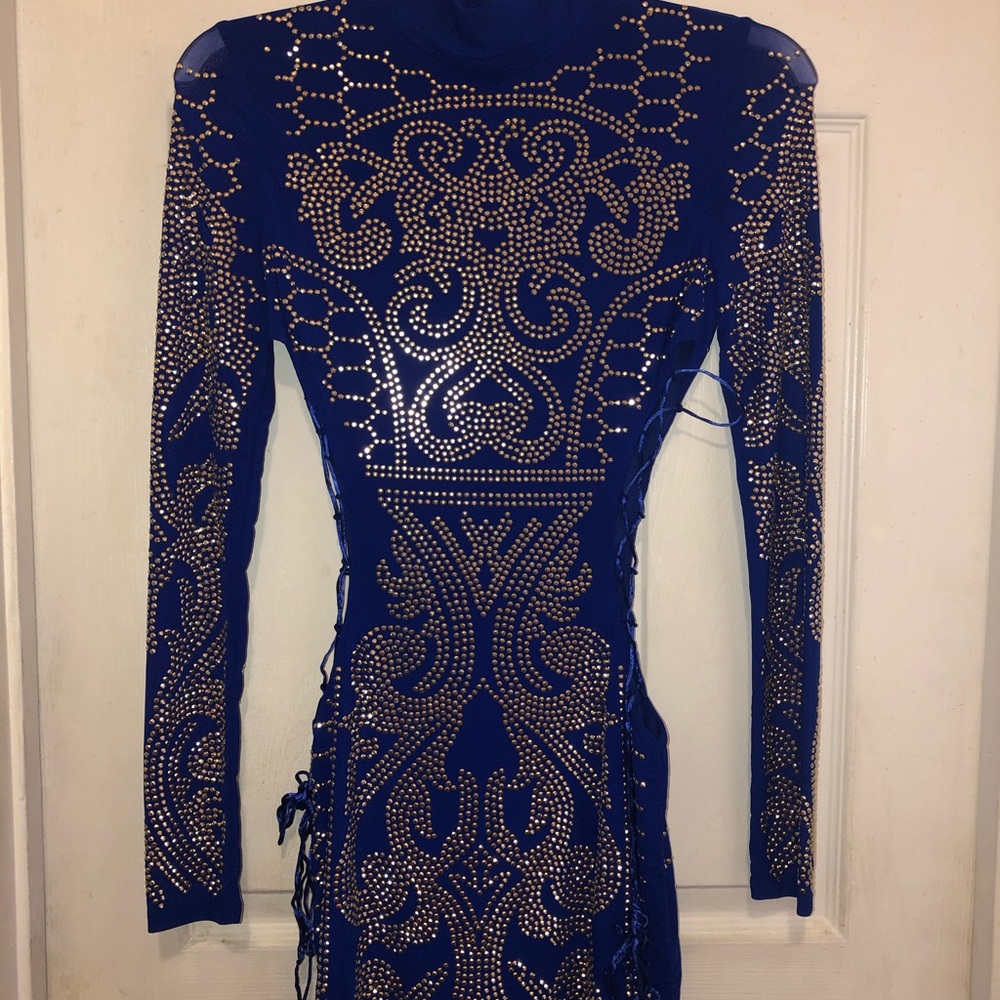 Sexy blue and gold dress